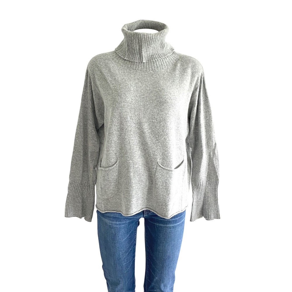 Stefanel Gray Wool Cashmere Blend Turtleneck Sweater Made in Italy XL CL039D